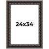 PosterPalooza | 3.5" Wide Ornate Black Picture Frame - UV Acrylic, Foam Board Backing, Hanging Hardware - 2 of 4