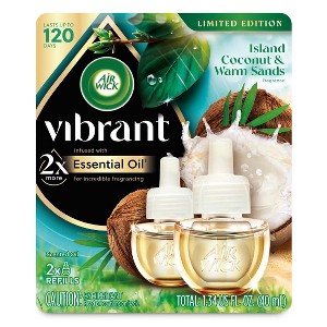 Air Wick Vibrant Scented Oil Air Freshener Refills - Island Coconut & Warm Sands - 0.67 fl oz/2ct - 1 of 4
