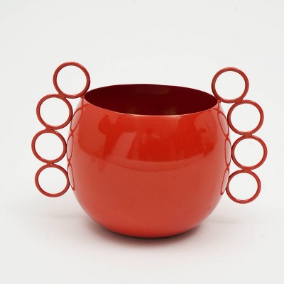 SEVOBAL Planters Quirky Decorative Plant Pot for Indoor and Outdoor Use Modern Home Garden Decor, Red, 9.45"*6.75"*7.15"