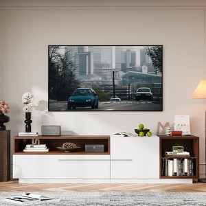 Buenhomino Modern 70" TV Stand with LED Lights for TVs up to 80inch , Media Console with Cable Management - 1 of 4