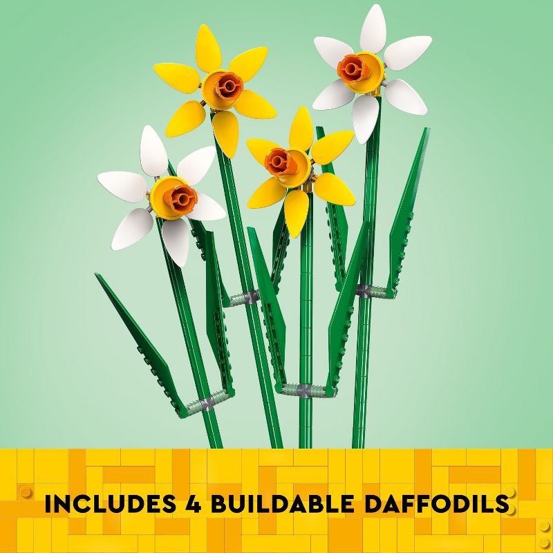 LEGO Daffodils Celebration Gift, Yellow and White Daffodil Room Decor 40747, 4 of 8