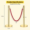 Velvet Ropes and Posts, 5 ft Red Velvet Rope Crowd Control Barriers Gold Stanchions Post for Red Carpet, Parties, Wedding, Exhibition - 3 of 4