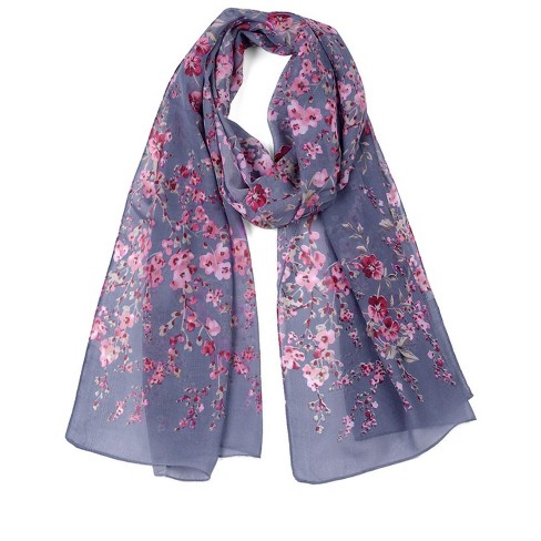 Allegra K Long Chiffon Floral Scarves Lightweight Beach Sunscreen Swimwear  Wrap Shawls For Women : Target