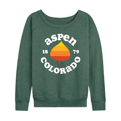 Women's - Instant Message - Aspen Colorado 1879 Lightweight French Terry Wide Neck Long Sleeve Shirt