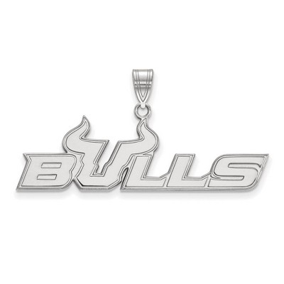 Black Bow Jewelry 14k White Gold South Florida Bulls NCAA Large Pendant