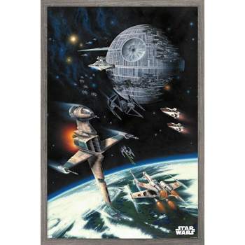 Trends International Star Wars: Return of the Jedi - Space Battle Framed Wall Poster Prints