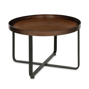 Kate and Laurel Zabel Round Metal Coffee Table, 28" Diameter, Bronze - 1 of 4