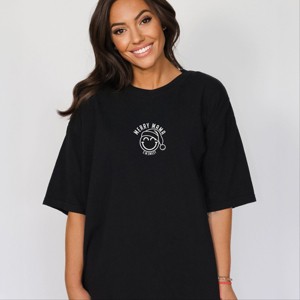 S.W.Smiley Merry Mama Outline - Women's Garment Dyed Graphic T-Shirt - 1 of 4
