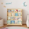 KWPZQEB Kids Bookshelf, 4-Tier Sling Bookshelf for Kids Room with Display Shelves, Ideal Height for Easy Book Access, Deep Sling Book Rack - 2 of 4