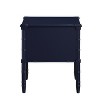 Sapphtopaz Modern Nightstand with 2 Drawers Carved Bamboo Bedside Table with Brass Knobs & Wooden Legs Night Stand for Bedroom, Living Room - 4 of 4