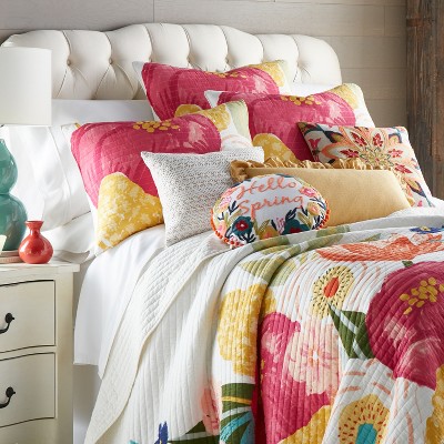 Grandiflora Multicolor Cotton Twin Quilt and Sham Set
