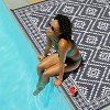 Diamond Plastic Rug - Washable, Non-Slip Outdoor Carpet for Picnic/Beach/RV, Fade & Stain Resistant - 4 of 4
