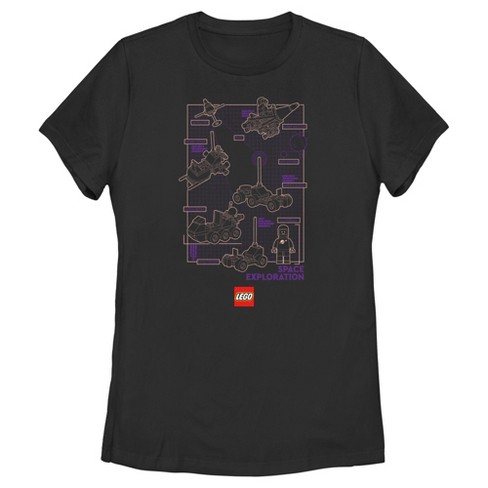 Women's LEGO Space Exploration Schematic T-Shirt - image 1 of 4