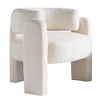 TOAOTBNBO Round Upholstered Barrel Arm Chair, Single Sofa Accent Chair with Wood Legs for Small Spaces Barrel Armchairs with Open Back, Beige - 4 of 4