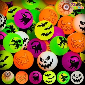 Joyfy 72 PCS Halloween Bouncy Balls, Glow in The Dark Bouncing Balls Eyeballs for Halloween Party Favors Decorations, Halloween Goodie Bag fillers - 1 of 4