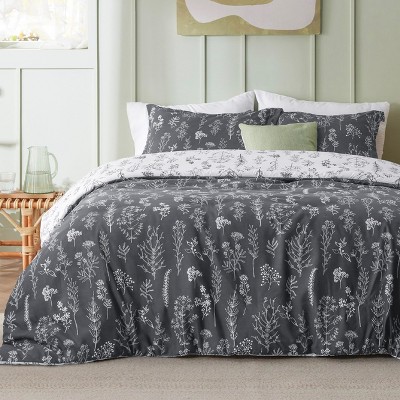 Bedsure | Reversible Floral Duvet Cover Set with Zipper Closure 3Pcs