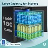 EUHOMY 5 cu. ft./180 Cans Beverage Refrigerator, Undercounter Portable Fridge with Removable Shelves & LED Light, Stainless Steel, Black - 2 of 4