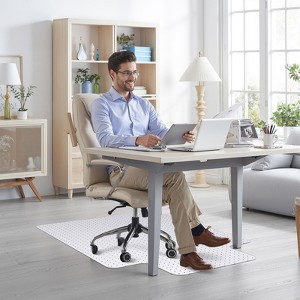 Heavy Duty Hard Material Chair Mat for Carpeted Floor Slip Resistant Carpet Protector for Home Office Easy Glide Desk Floor Mat - 1 of 4