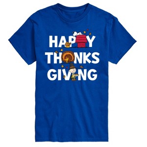 Men's - Peanuts - Happy Thanksgiving Icons Short Sleeve Graphic T-Shirt - 1 of 4