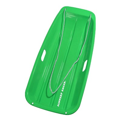 Slippery Racer Downhill Sprinter Flexible Kids Toddler Plastic Cold-Resistant  Toboggan Snow Sled with Pull Rope and Handles, Green