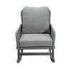 Contemporary Minimalist Chair, Patio Rocking Armrest Sofa, Patio Wicker Rocking Chaise with Polyester Cushions and Wooden Frame-Coolbibila - 4 of 4