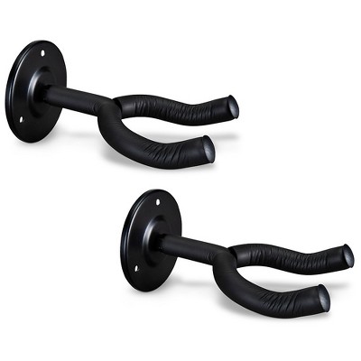 Musician's Gear Black Metal Guitar Wall Hanger - 2 Pack