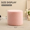 KTMBDW Round Teddy Fleece Ottoman with Soft Padded Seat, Multi-Functional Footrest, Upholstered Foot Stool for Living Room, Bedroom - 4 of 4