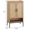 TiramisuBest Shoe Cabinet with Rattan Doors, 5-Tier Wooden Shoe Rack Organizer with Open Shelves, Entryway Hallway Storage, Natural & Black - 4 of 4