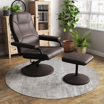 Big and Tall Executive Office Desk Chair with Footrest Black Costway