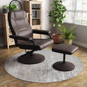 Costway Reclining Chair with Ottoman Lounge Accent Armchair Padded Seat Footrest for Bedroom - 1 of 4