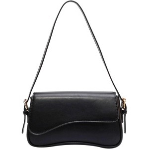 Shoulder Bag for Women Y2K Trendy Purse Vegan Leather Hobo Handbags Clutch Saddle Bag with 2 Removable Strap - 1 of 4