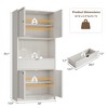 Tall Kitchen Pantry Cabinet, 70" Pantry Storage Cabinet with Countertop, Fluted Kitchen Hutch Cabinets with Doors and Drawer, Freestanding Cupboard - 2 of 4