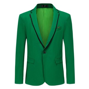 Cloudstyle Men's Casual Slim Fit Suit Jacket one Button Business Daily Blazer - 1 of 4