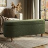 Vynxaria Boucle Flip Top Storage Bench Green See below - 3 of 4
