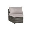 7-Piece Outdoor Patio Half-Moon Sectional Sofa Set with Tempered Glass Coffee Table - 4 of 4