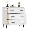 vidaXL Sideboard with 3 Drawers White 30.3"x15.7"x31.3" Solid Wood OSLO - 3 of 4