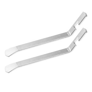 Unique Bargains Bicycle Flat Head Tyre Lever Wrench with Hook Repair Tool Silver Tone 2pcs - 1 of 4