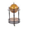 Wood Globe Drink Trolley – 16.5" Hidden Bar Cabinet in Red Mahogany, Rolling 2-Tier Wine Storage Stand By Old Modern Handicrafts - 3 of 4