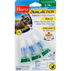 Hartz Dual Action Insect Prevention - 5 to 14lbs - 3ct