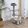 PawHut 40" 5-Level Revolving Stair Cat Tree Scratcher Climbing Activity Tower with Play Center and Resting Perch, gray - 2 of 4