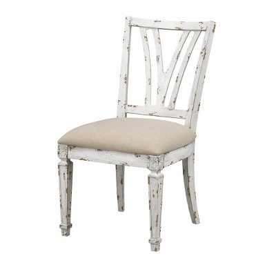 Set of 2 Alma Dining Armless Chairs Cream - Treasure Trove Accents