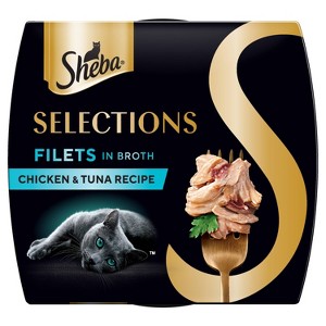 Sheba Selections Filets in Broth Complements Chicken and Tuna Flavor Wet Cat Food - 1.3oz - 1 of 4