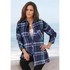 Roaman's Women's Plus Size Plaid Flannel Tunic - 3 of 4