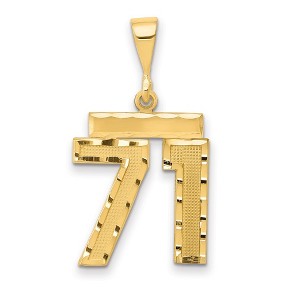 Black Bow Jewelry 14K Yellow Gold, Varsity Collection, Medium D/C Pendant Number 71 - 1 of 4