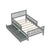 Cesicia Twin Size Wood Platform Bed with Guardrails on Both Sides and Two Storage Drawers - 2 of 4