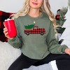 Simply Sage Market Plaid Christmas Truck Sweatshirt - 2 of 4