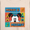 Women's - Disney - Music And Mickey Lightweight French Terry Wide Neck Long Sleeve Shirt - 2 of 4
