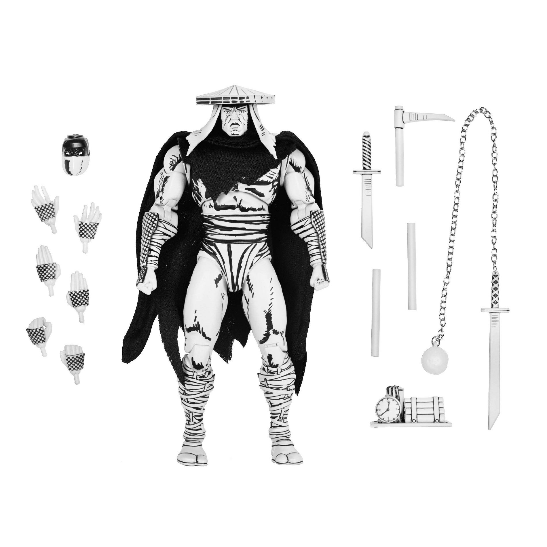 NECA Teenage Mutant Ninja Turtles Mirage Comics Foot Assassin Black and White 7" Scale Action Figure