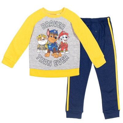 Paw Patrol Marshall Chase Rubble Toddler Boys Fleece Sweatshirt Pants Set Yellow 
