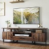 Industrial TV Stand for 75 Inch TV, 70" Entertainment Center with Storage Drawer, Rustic Brown Cabinet - 2 of 4